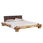 Massief houten bed Cali II massief acaciahout/kunstleer - acaciahout/bruin - 180 x 200cm