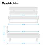 Massivholzbett Karsbach Fichte massiv - Weiß - 180 x 200cm