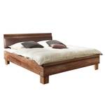 Massief houten bed Shan massief sheeshamhout/kunstleer