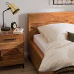 Houten bed Woodson massief acaciahout - lichtbruin acaciahout/antracietkleurig - 140 x 200cm - Acaciahouten Lichtbruin - 140 x 200cm