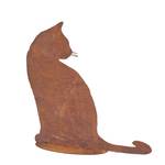 Metallkatze Tom, sitzend Braun - Metall - 30 x 30 x 0.2 cm