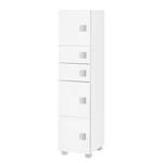 Armoire midi Genf Blanc brillant / Blanc - Largeur : 33 cm