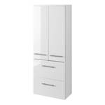 Armadietto da bagno Kopenhagen Bianco lucido/Bianco - Bianco lucido - Larghezza: 50 cm