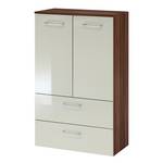 Armoire midi Marino Imitation noyer / Crème - Largeur : 70 cm