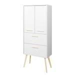 Armoire colonne Oslo Partiellement en hêtre massif - Blanc mat - Largeur : 60 cm