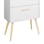 Armoire colonne Oslo Partiellement en hêtre massif - Blanc mat - Largeur : 60 cm