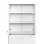 Armoire colonne Oslo Partiellement en hêtre massif - Blanc mat - Largeur : 60 cm