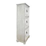 Kast Navutu II deels massief paulowniahout - wit/antiek beige