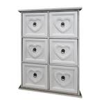 Kast Navutu III deels massief paulowniahout - wit/antiek beige