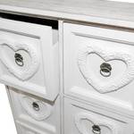 Commode Navutu III Partiellement en paulownia massif - Blanc / Beige ancien