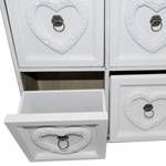 Kast Navutu III deels massief paulowniahout - wit/antiek beige