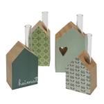 Minivasen-Set Häuser (4-teilig) Kiefer massiv - Grün / Kiefer