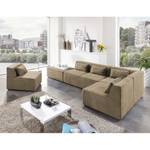 Modul-Ecksofa Pilmore II Microvelours Sandgrau