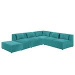 Canapé d'angle modulable Pilmore II Microvelours - Turquoise