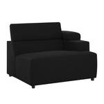 Modular Ecksofa Hillier Webstoff Webstoff - Armlehne davorstehend rechts - Schwarz