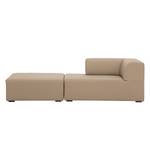 Chaise longue Seed echt leer - Echt leer Gad: Taupe - Armleuning vooraanzicht rechts