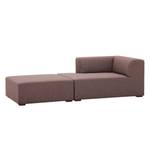 Chaise longue Seed geweven stof - Geweven stof Milan: Grijs-Marron - Armleuning vooraanzicht rechts