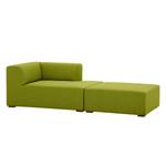 Chaise longue Seed geweven stof - Stof Ramira: Limegroen - Armleuning vooraanzicht links