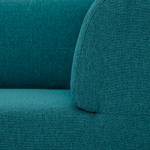 Chaise longue Seed geweven stof - Stof Ramira: Turquoise - Armleuning vooraanzicht rechts