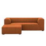 Ecksofa Seed III Webstoff Longchair davorstehend links - Webstoff Milan: Rostbraun