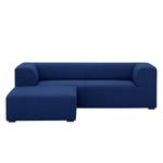 Hoekbank Seed III geweven stof - chaise longue vooraanzicht links - Stof Ramira: Blauw