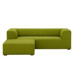 Hoekbank Seed III geweven stof - chaise longue vooraanzicht links - Stof Ramira: Limegroen