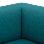 Hoekbank Seed IV geweven stof - Stof Ramira: Turquoise - Longchair vooraanzicht rechts