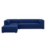 Ecksofa Seed VII Webstoff Stoff Ramira: Blau - Ottomane davorstehend links