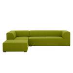 Ecksofa Seed VII Webstoff Stoff Ramira: Limette - Ottomane davorstehend links