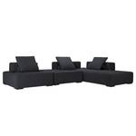 Modulares Sofa Roxbury III Webstoff Stoff Naya: Anthrazit - 300 x 64 cm
