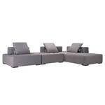 Modulares Sofa Roxbury III Webstoff Stoff Kiara: Grau - 300 x 64 cm