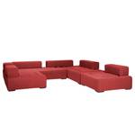 Modulares Sofa Roxbury V Webstoff Stoff Kiara: Rot - Breite: 330 cm