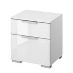 Table de chevet SKØP I Blanc alpin / Blanc brillant - Aluminium