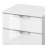 Table de chevet SKØP I Blanc alpin / Blanc brillant - Chrome