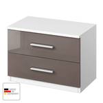 Table de chevet Celle Blanc alpin / Gris lava brillant