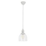 Suspension Mumbai Verre / Acier - 1 ampoule - Blanc