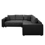 Ecksofa Dublin I (mit Schlaffunktion) Kunstleder/Strukturstoff - Schwarz / Anthrazit - Breite: 254 cm