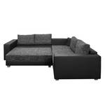 Canapé d'angle Dublin I (convertible) Imitation cuir / Tissu structuré - Noir / Anthracite - Largeur : 254 cm