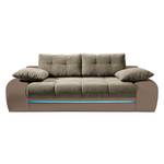 Schlafsofa Rainbowlight (mit LED-Beleuchtung) - Kunstleder/Strukturstoff - Taupe