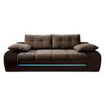 Schlafsofa Rainbowlight (mit LED-Beleuchtung) - Kunstleder/Strukturstoff - Dunkelbraun / Braun