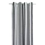 Rideaux à illets T-Graphic Stripes Noir - Blanc - Textile - 140 x 245 cm