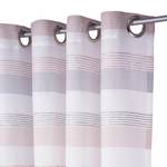 Gordijn T-Simple Stripes geweven stof - Wit/roze