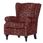 Oorfauteuil Ajana structuurstof - Bordeauxrood