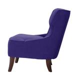 Fauteuil à oreilles Audrey Button Tissu Tissu Vaire Violet-Orange