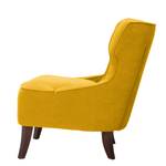 Fauteuil à oreilles Audrey Tissu Tissu Vaire : Jaune moutarde