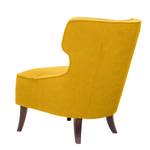 Fauteuil à oreilles Audrey Tissu Tissu Vaire : Jaune moutarde