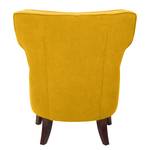 Fauteuil à oreilles Audrey Tissu Tissu Vaire : Jaune moutarde