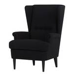 Fauteuil à oreilles Chaville Tissu noir