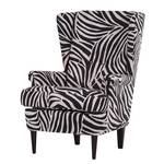 Oorfauteuil Chaville geweven stof met zebra motief