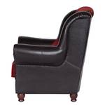 Oorfauteuil Mosambik kunstleer/geweven stof - zwart/rood